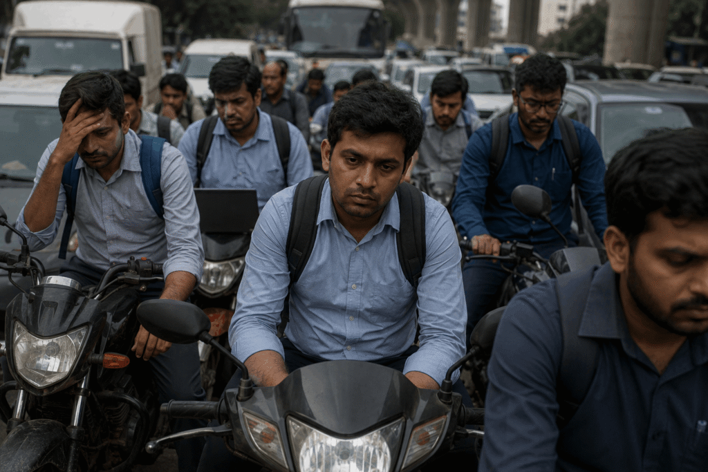 Corporate employees facing burnout in traditional jobs in India
