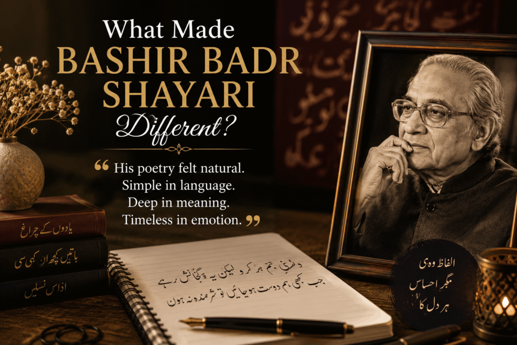 Bashir Badr Shayari featuring the legendary Urdu poet's most famous verses and their meaning