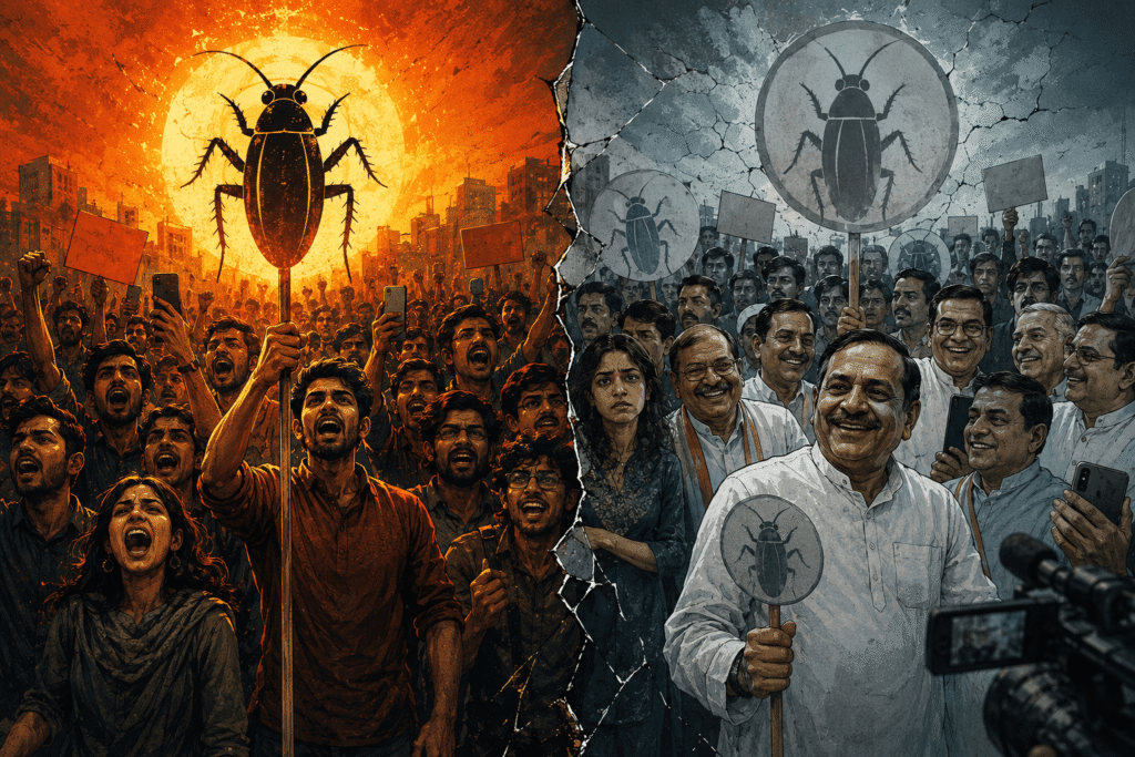 Cockroach Janta Party controversy trending among frustrated young Indians discussing politics and unemployment