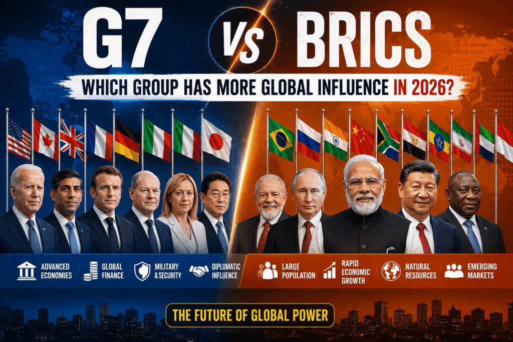 G7 vs BRICS countries comparison and membership overview