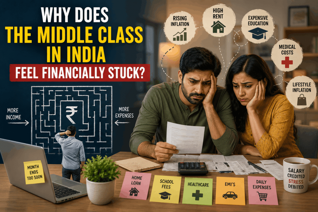 Middle-class Indians managing rising household expenses in 2026