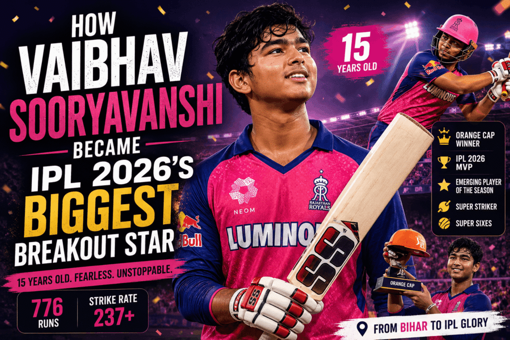 Vaibhav Sooryavanshi celebrating during IPL 2026 after becoming the tournament's breakout star