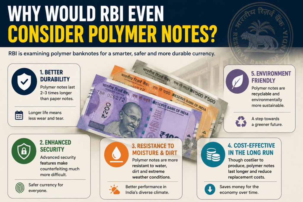 RBI Currency Rumor explained with Indian currency notes and RBI clarification about plastic notes in India