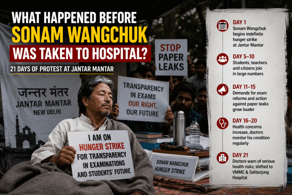 Sonam Wangchuk Taken to Hospital After 21-Day Hunger Strike at Jantar Mantar protest
