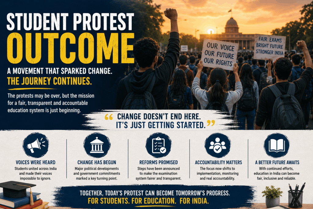 Student Protest Outcome after government talks and education reform commitments in India
