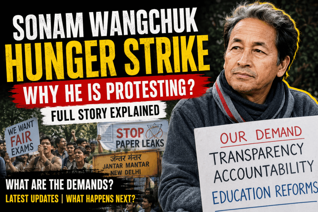 Sonam Wangchuk hunger strike at Jantar Mantar during protest in New Delhi
