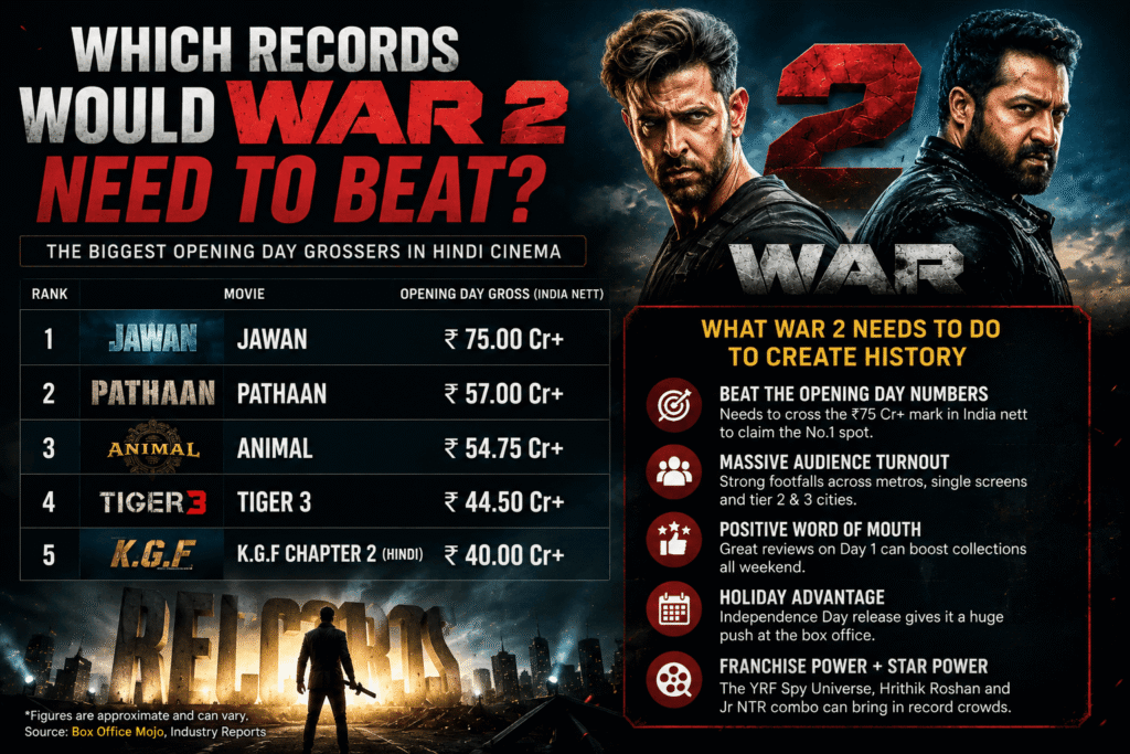 War 2 Biggest Opening Ever featuring Hrithik Roshan and Jr NTR